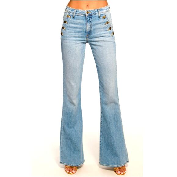 Ramy Brook Women's Light Wash Helena High-Rise Flare Jeans Size 28 - Picture 1 of 14